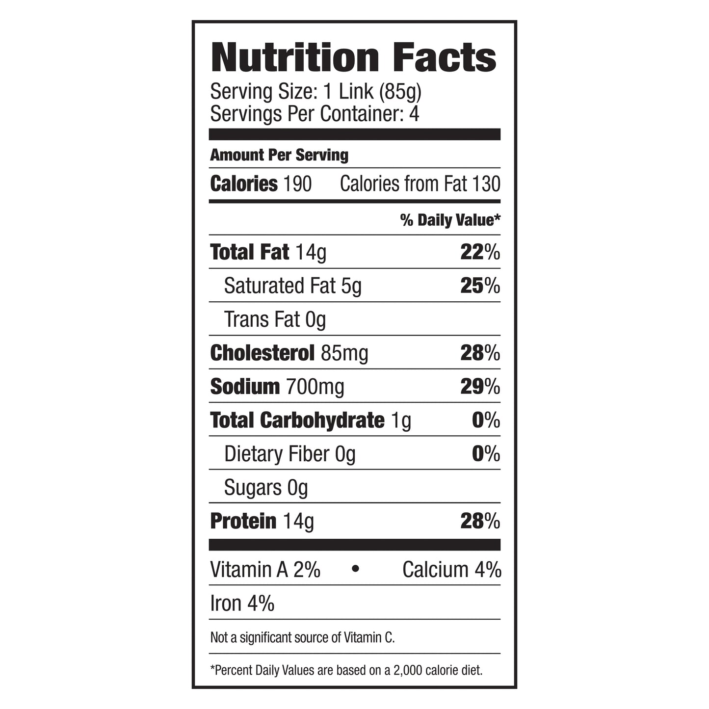 Aidells® Smoked Chicken Sausage, Roasted Garlic & Gruyere Cheese, 12 oz. (4 Fully Cooked Links)