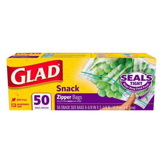 Glad Snack Zipper Bags 50 ea