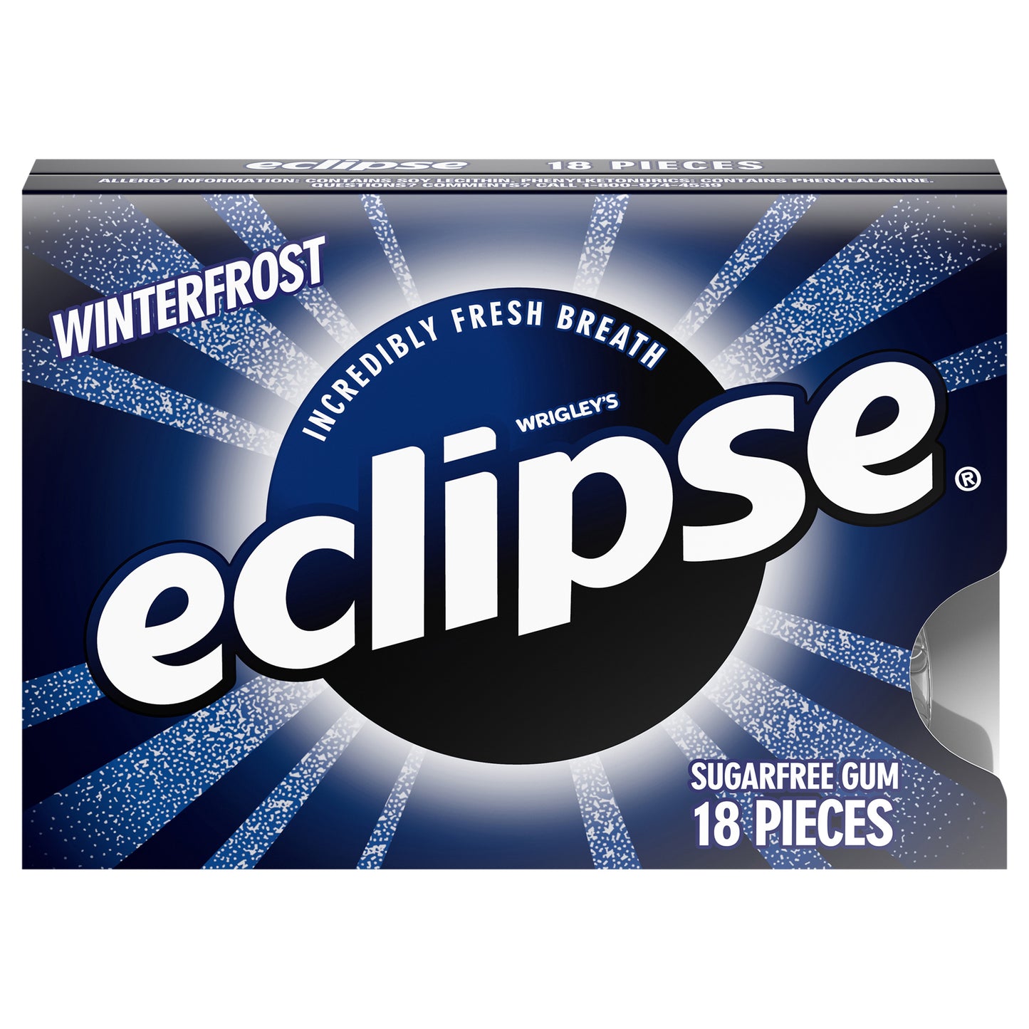 ECLIPSE Winterfrost Sugar Free Chewing Gum, Single Pack, 18 Piece