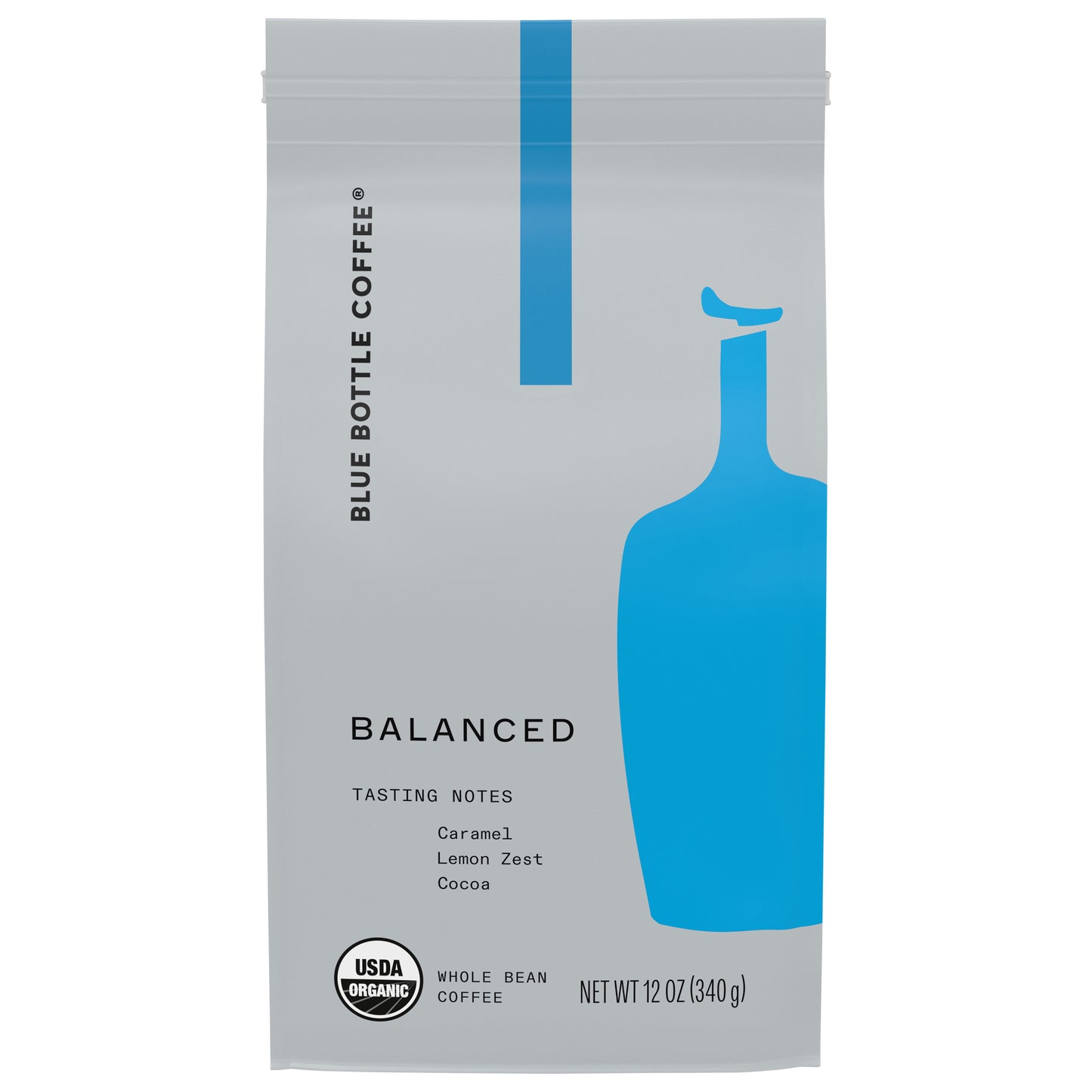 Blue Bottle Coffee Balanced Whole Bean Caramel/Lemon Zest/Cocoa Coffee 12 oz