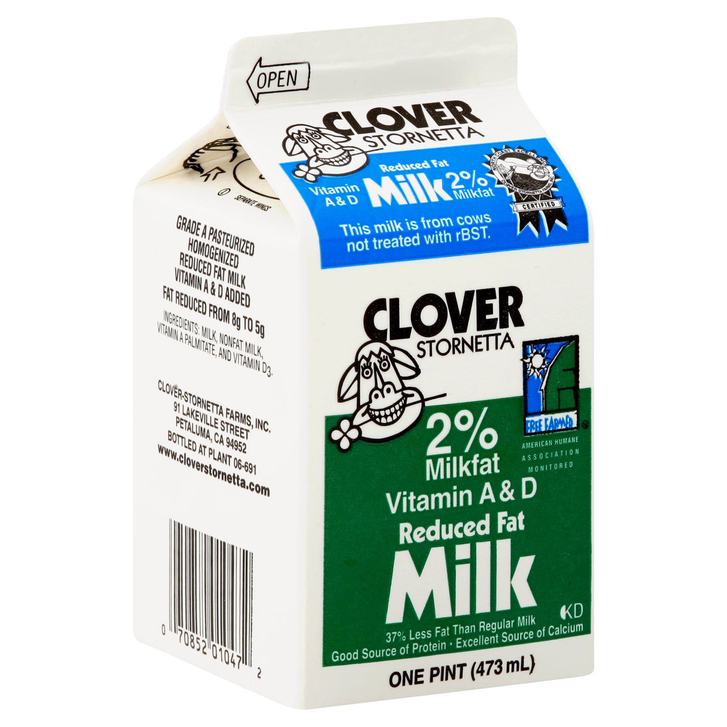 Clover Milk 1 pt - Reduced Fat 2%