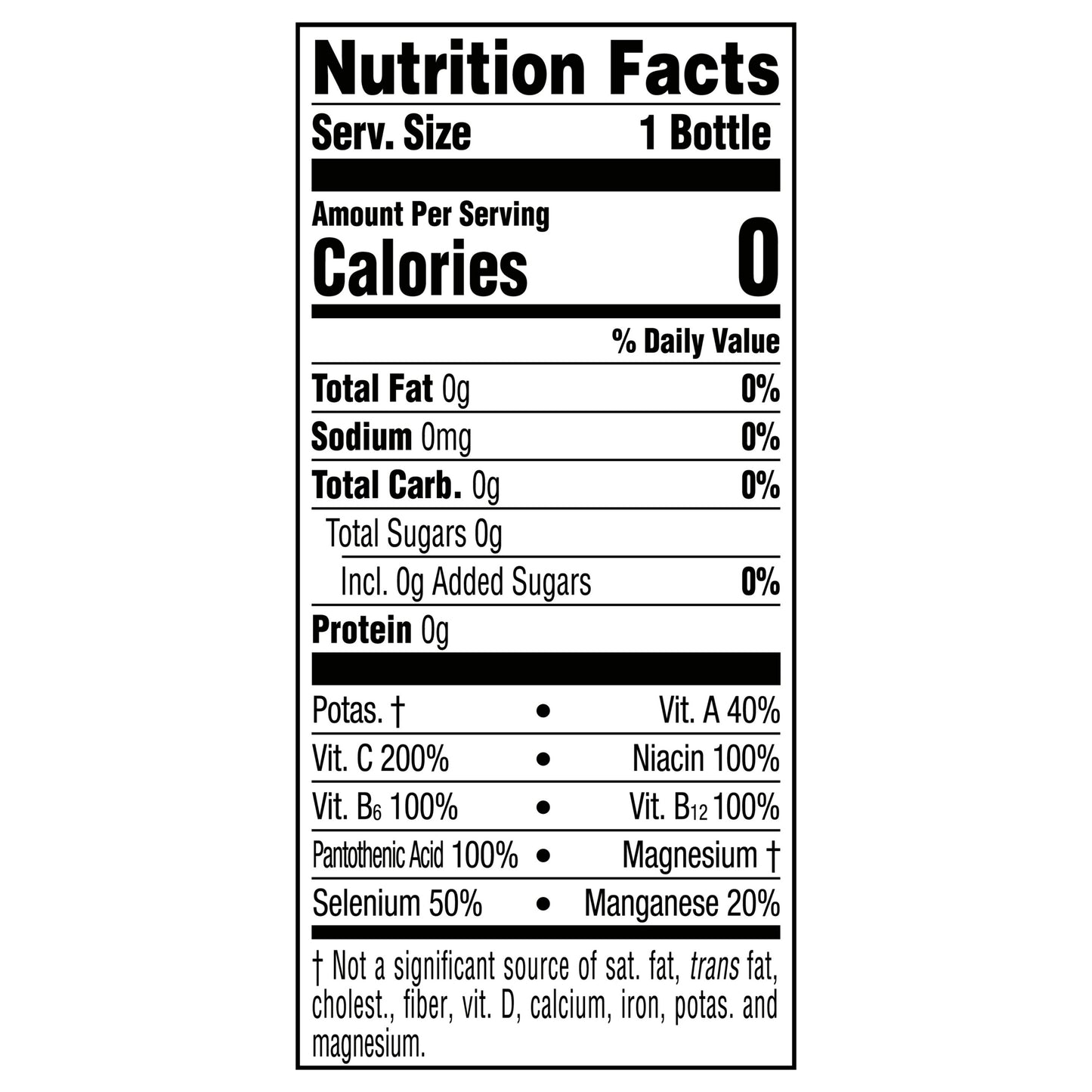 vitaminwater zero sugar xxx, electrolyte enhanced water w/ vitamins, açai-blueberry-pomegranate drink, 20 fl oz