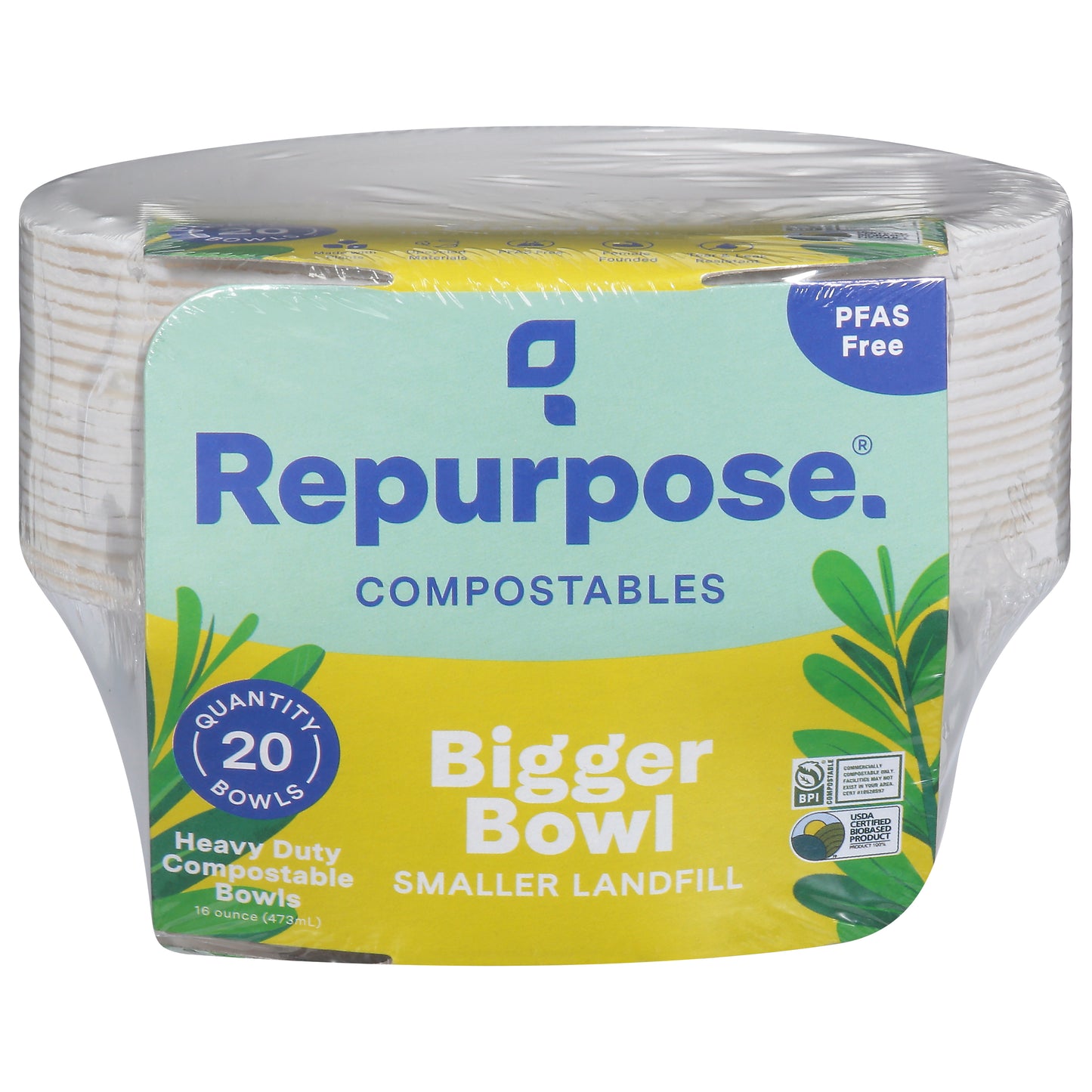 Repurpose Compostables 16 Ounce Bigger Heavy Duty Bowls 20 ea