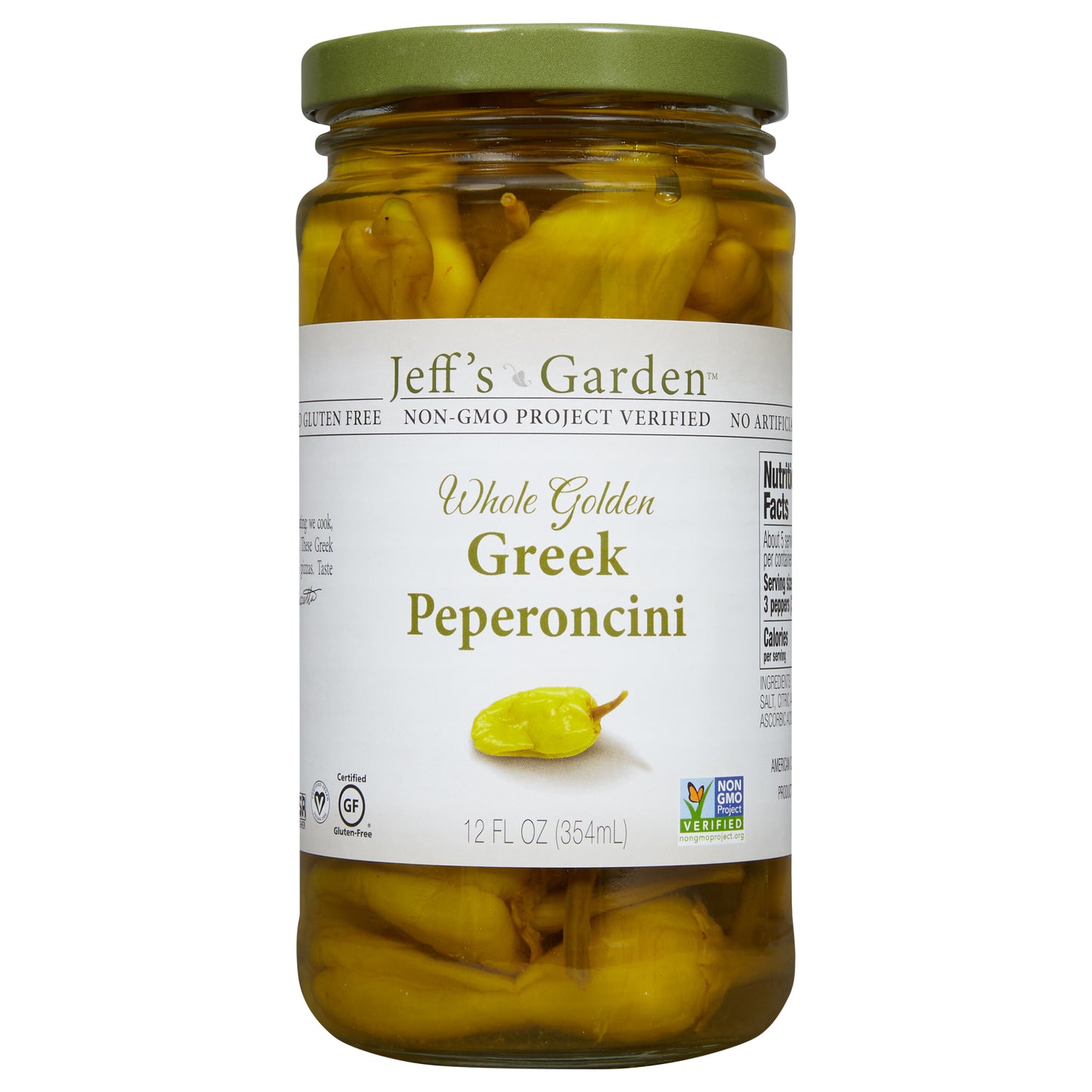 Jeff's Garden Whole Golden Greek Peperoncini, 12 fl oz