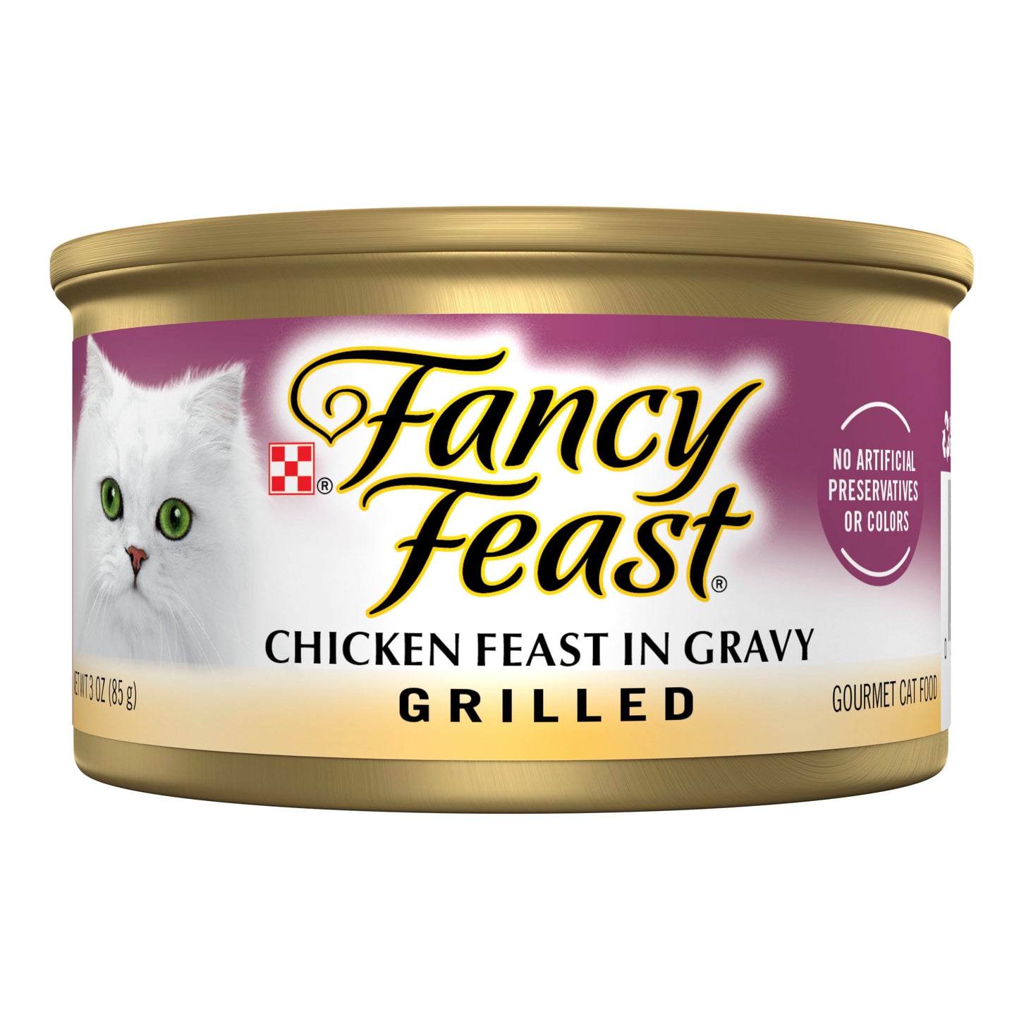 Purina Fancy Feast Grilled Wet Cat Food Chicken Feast in Wet Cat Food Gravy - 3 oz. Can