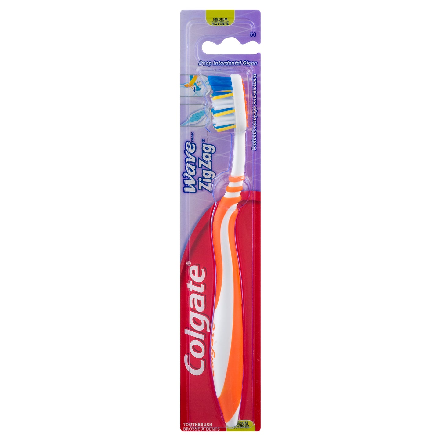 Colgate Zig Zag Deep Clean Medium Toothbrush, Adult Toothbrushes, 1 Pk.
