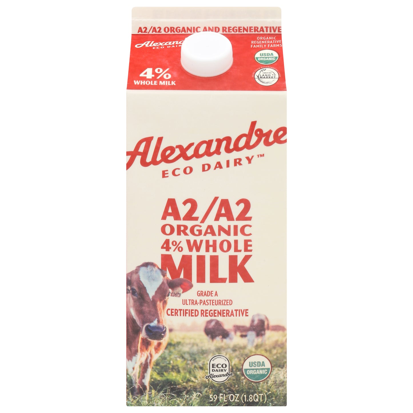 Alexandre Eco Dairy A2/A2 Organic 4% Whole Milk 59 fl oz