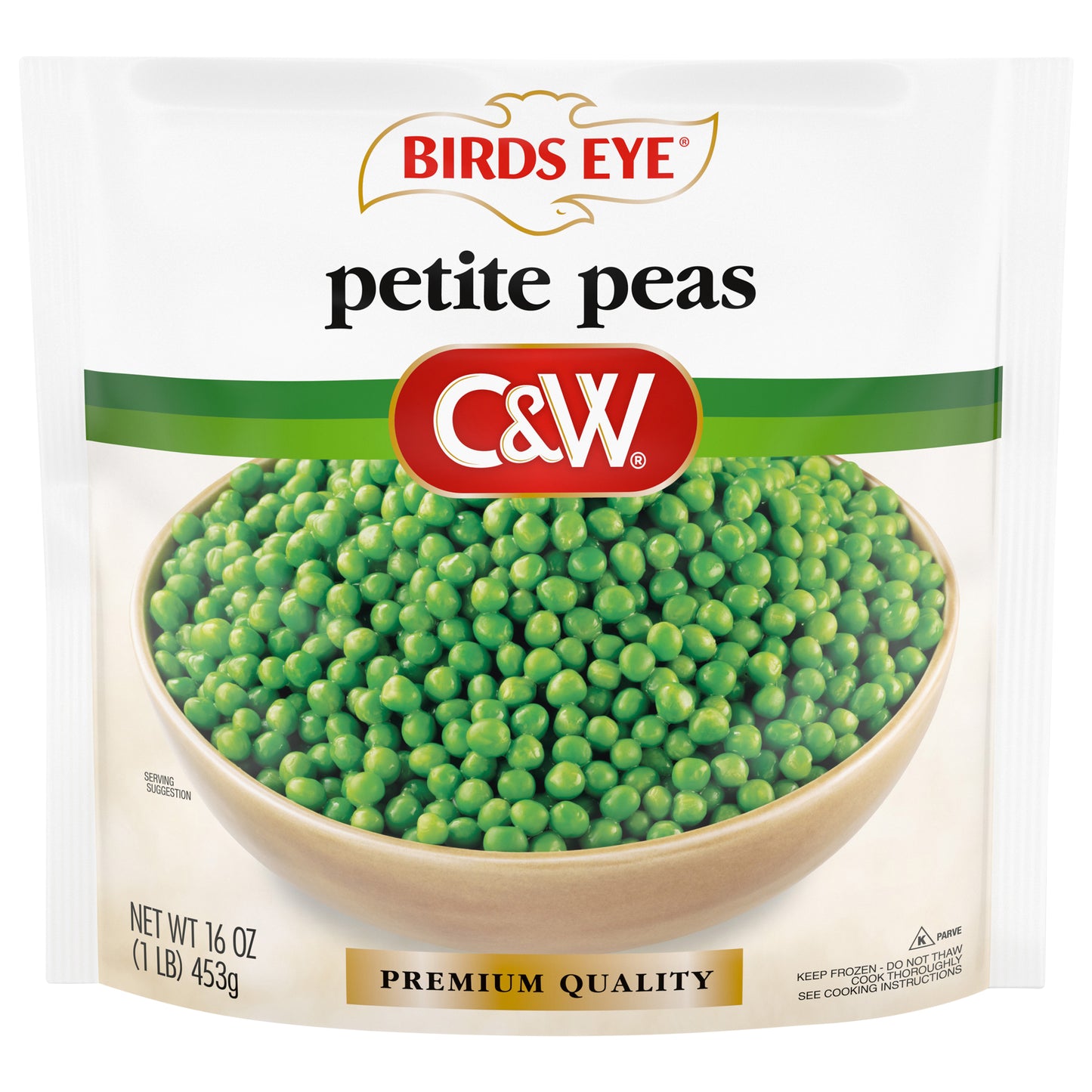 Birds Eye C&W Premium Quality Petite Peas, Frozen, 16 oz.
