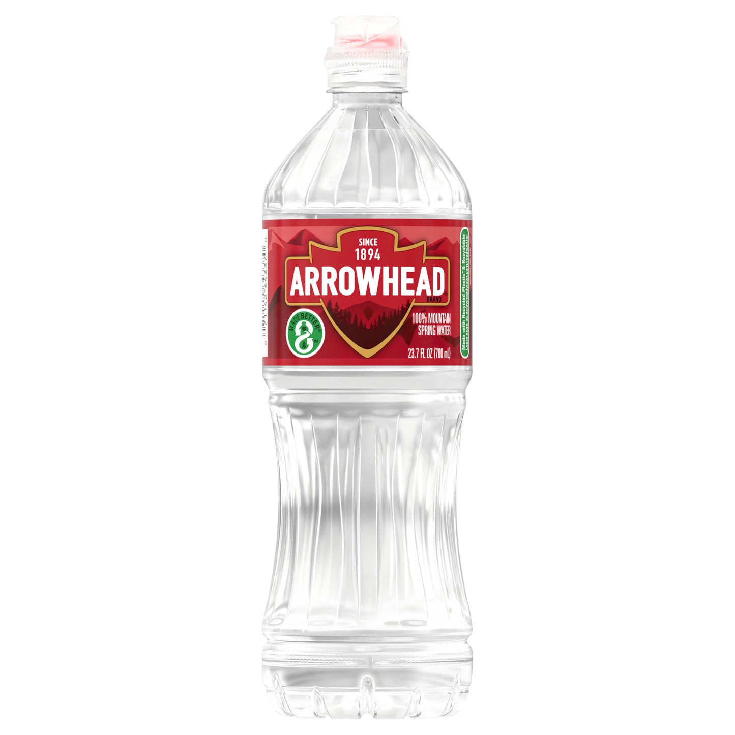 ARROWHEAD Brand 100% Mountain Spring Water, 23.7-ounce plastic sport cap bottle