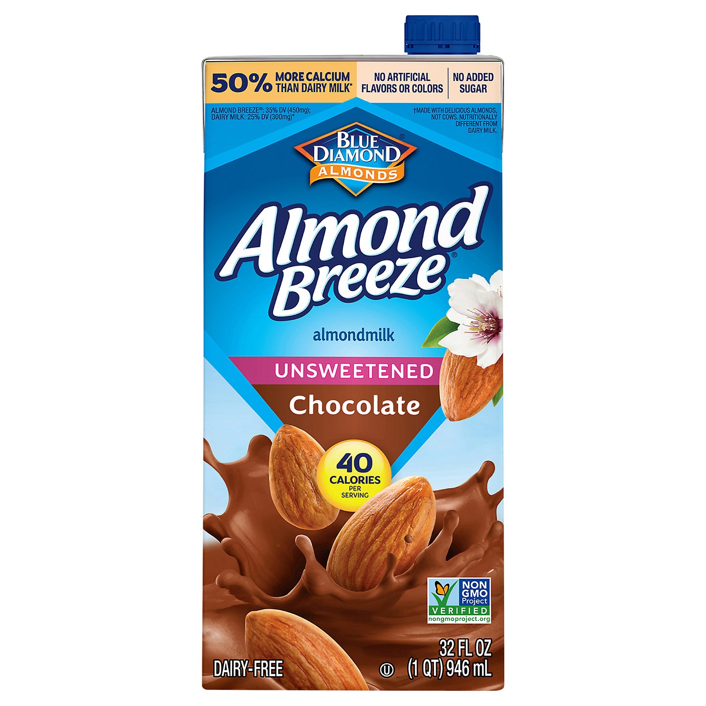 Almond Breeze Unsweetened Chocolate Shelf-Stable Almondmilk, 32 oz