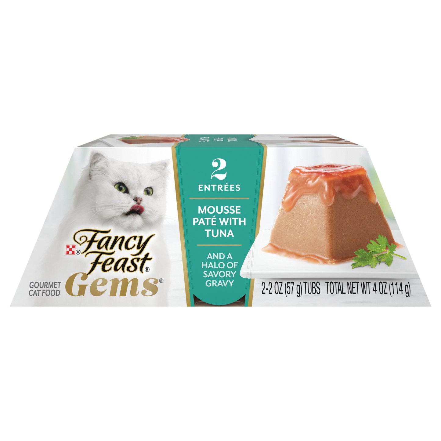 Purina Fancy Feast Gems Mousse Pate With Tuna and Halo of Savory Gravy Cat Food - 4 oz. Box