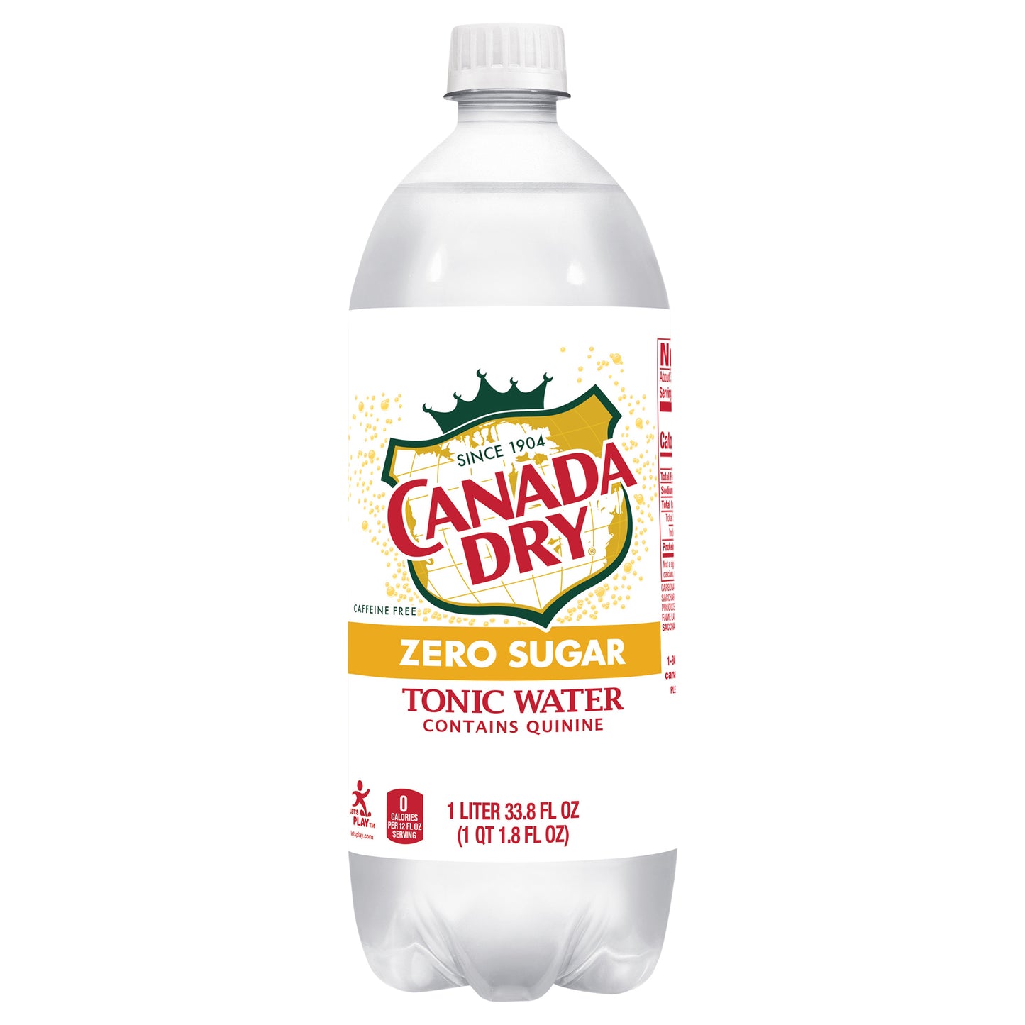 Canada Dry Zero Sugar Tonic Water, 1 L bottle