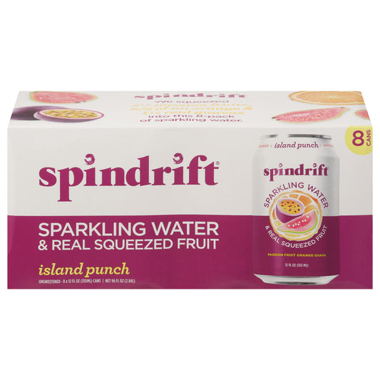 Spindrift Unsweetened Island Punch Sparkling Water 8 - 12 fl oz Cans