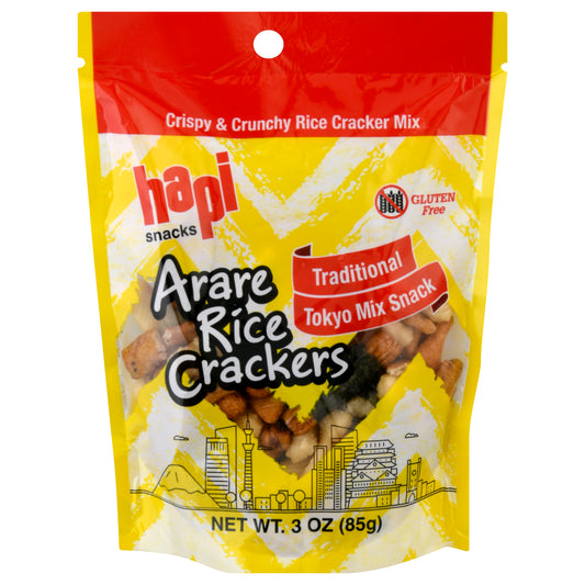Hapi Snacks Arare Rice Crackers Traditional Tokyo Mix Snacks 3 oz