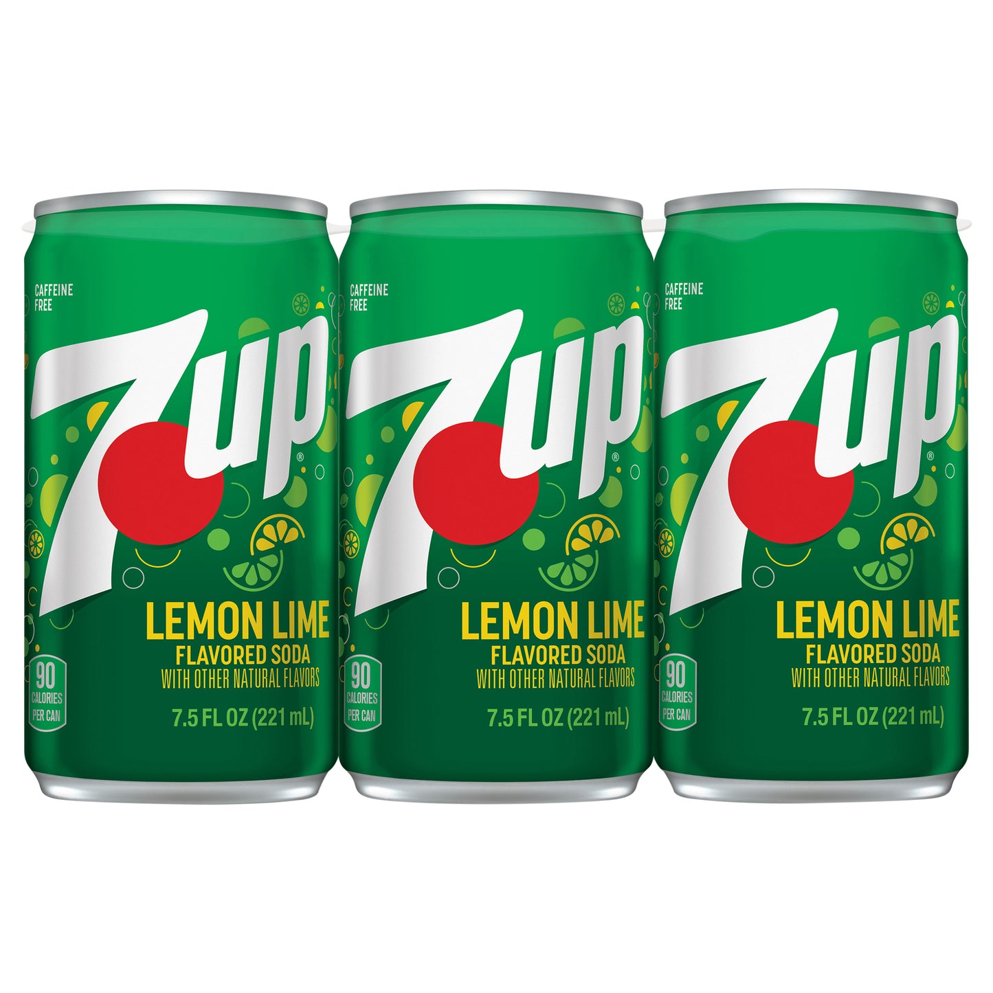 7UP Lemon Lime Soda, 7.5 fl oz cans, 6 pack