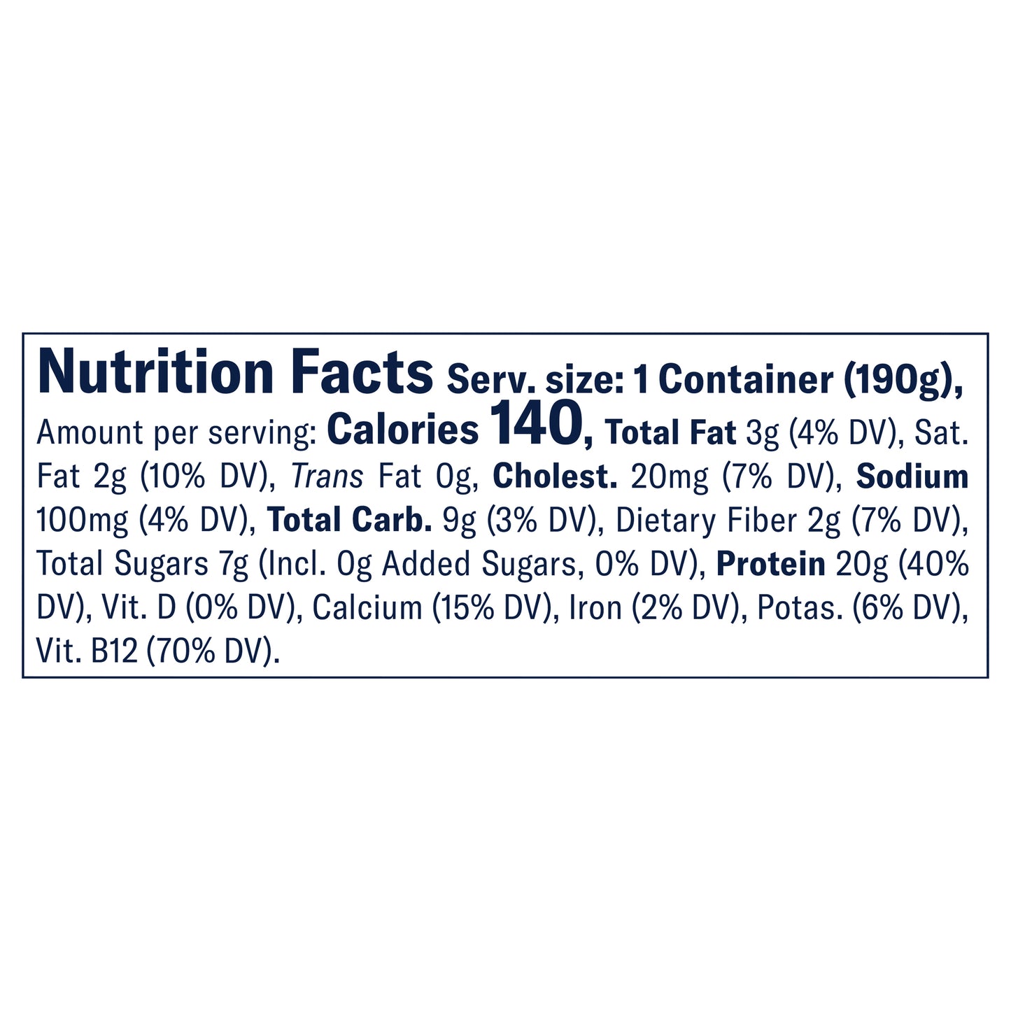 Chobani 20g Protein Vanilla Low Fat Greek Yogurt Cup