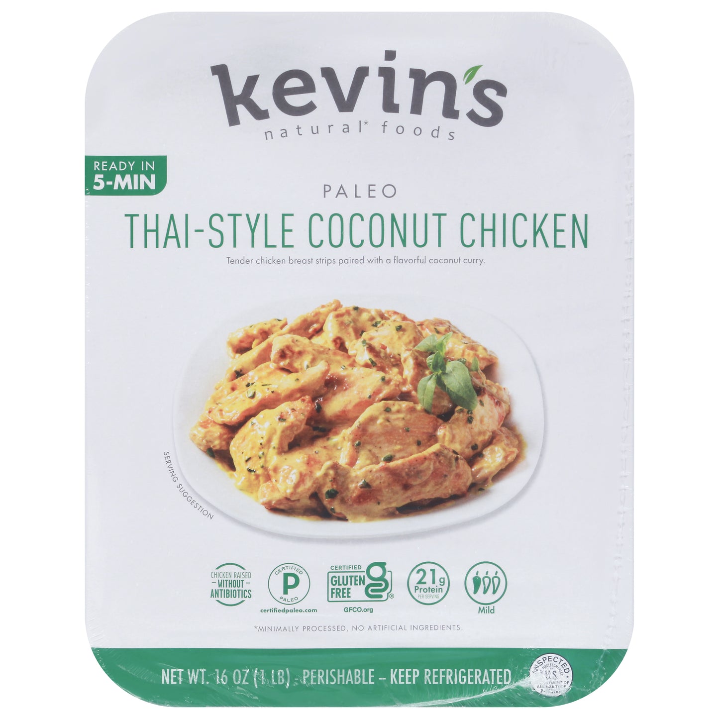 Kevin's Natural Foods Mild Thai-Style Coconut Chicken 16 oz