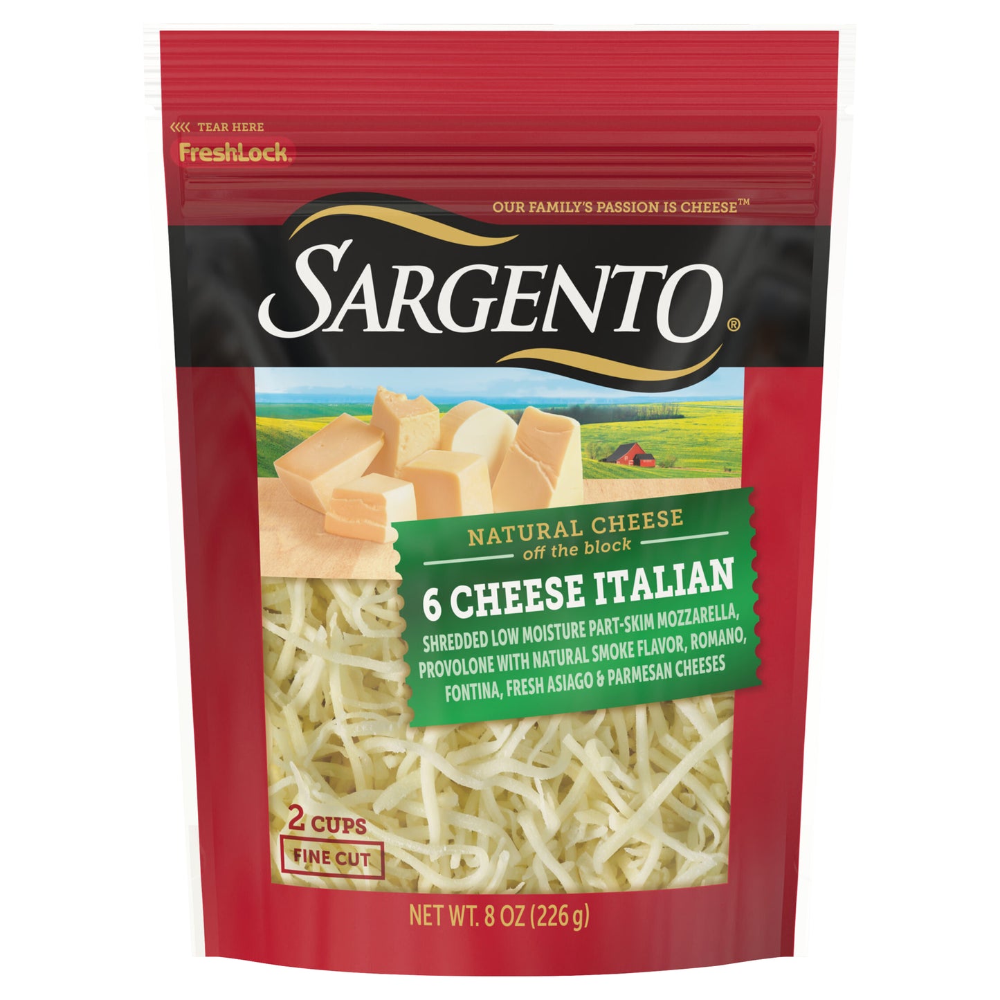 Sargento® Shredded 6 Cheese Italian Natural Cheese, 8 oz.