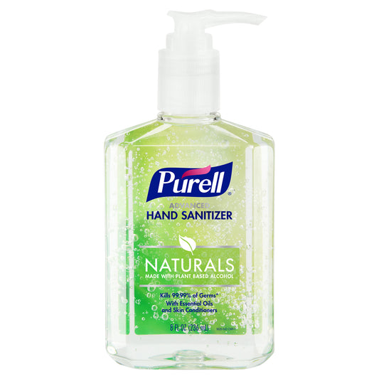 PURELL® Advanced Hand Sanitizer Naturals with Plant Based Alcohol, 8 fl oz Portable Pump Bottle