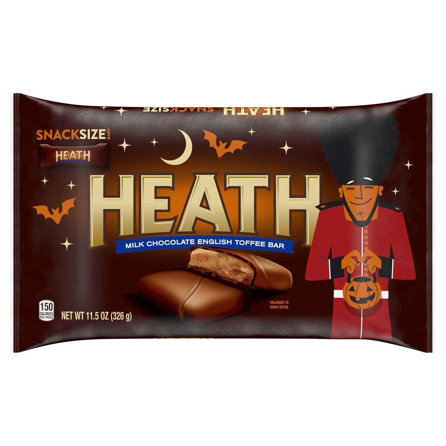 HEATH Milk Chocolate English Toffee Snack Size Candy Bars, Halloween, 11.5 oz, Bag