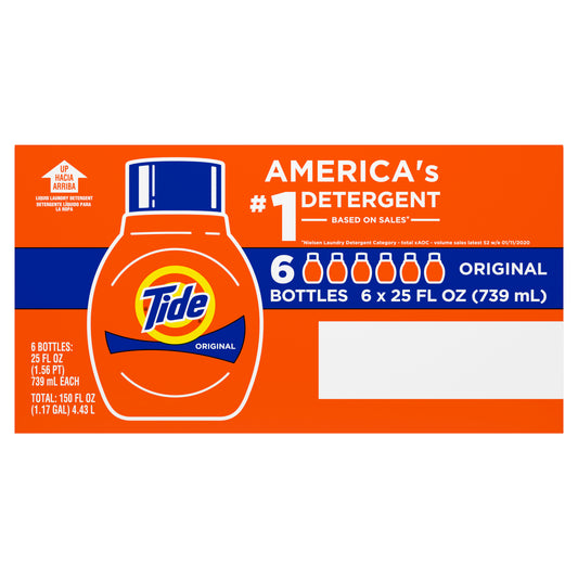 Tide Liquid Laundry Detergent, Original, 17 loads, 25 fl oz, 6 count