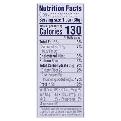 Zbar Protein Whole Grain Crispy Chocolate Chip Snack Bars 5 - 1.27 oz Bars