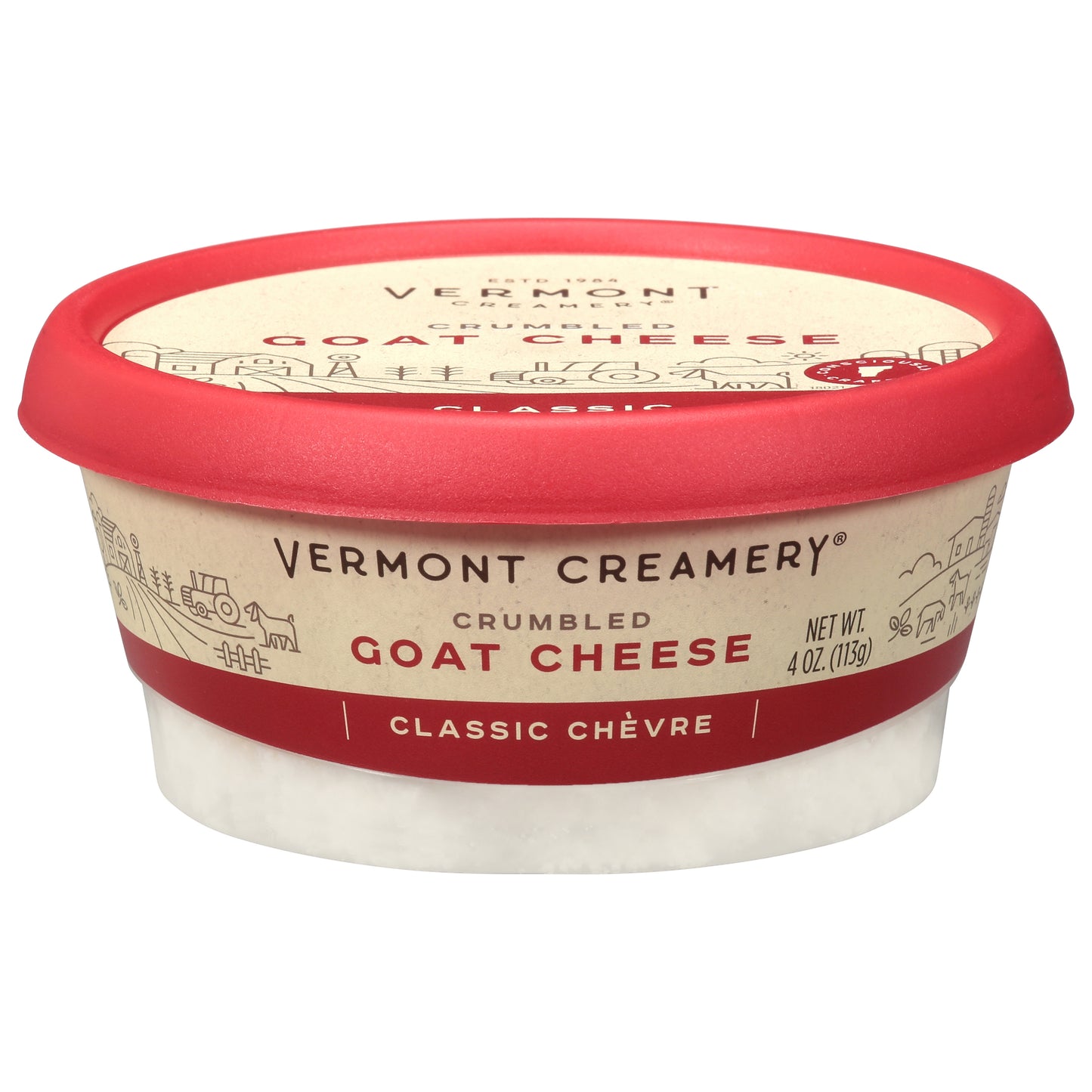 Vermont Creamery Crumbled Classic Chevre Goat Cheese 4 oz