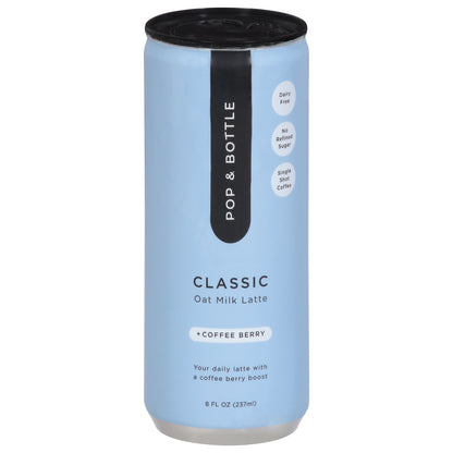 Pop & Bottle +Coffee Berry Classic Oat Milk Latte 8 fl oz Can