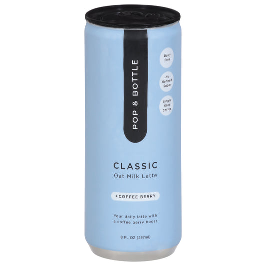 Pop & Bottle +Coffee Berry Classic Oat Milk Latte 8 fl oz Can