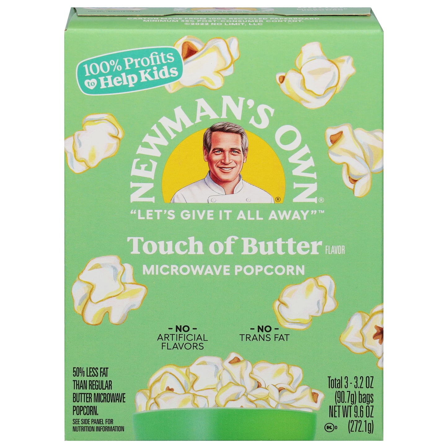Newman's Own Touch of Butter Flavor Microwave Popcorn 3 - 3.2 oz Bags