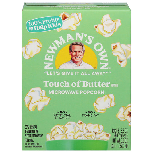 Newman's Own Touch of Butter Flavor Microwave Popcorn 3 - 3.2 oz Bags