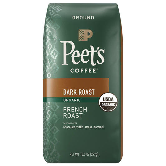 Peet's Coffee, French Roast Organic Dark Roast Ground Coffee - 10.5oz Bag