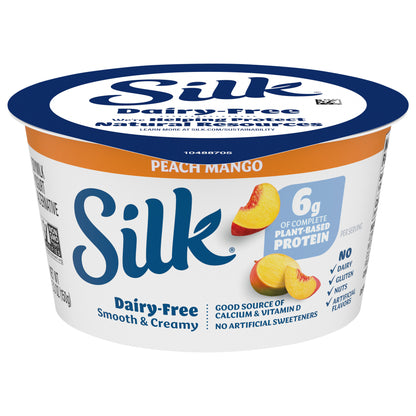 Silk Peach Mango Dairy Free, Plant Based Soy Milk Yogurt Alternative, 5.3 OZ Container