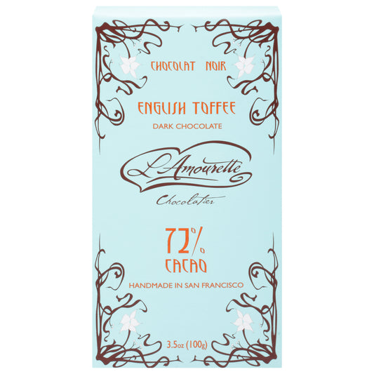L'Amourette 72% Cacao English Toffee Dark Chocolate 3.5 oz