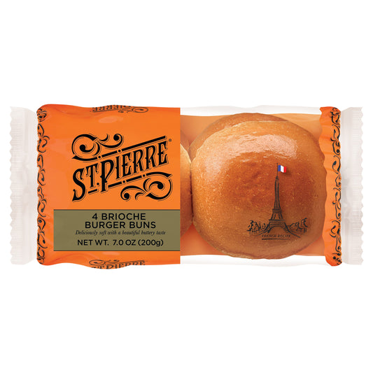 St. Pierre Pre-Sliced Brioche Burger Buns 4 ea