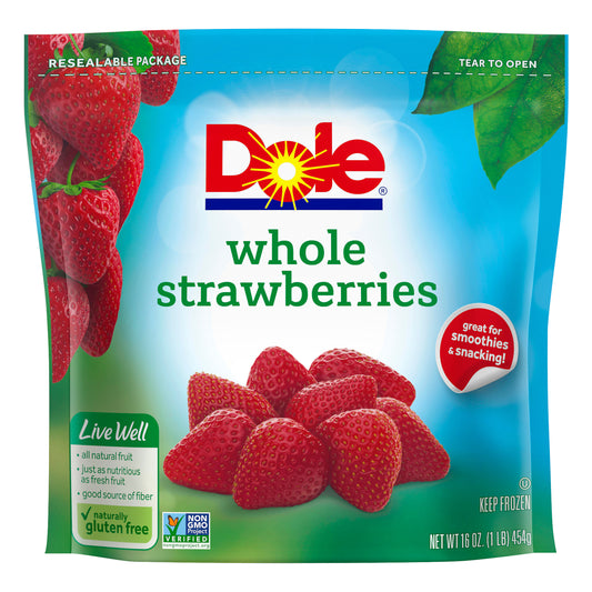DOLE Frozen Whole Strawberries, 16 Ounce Bag