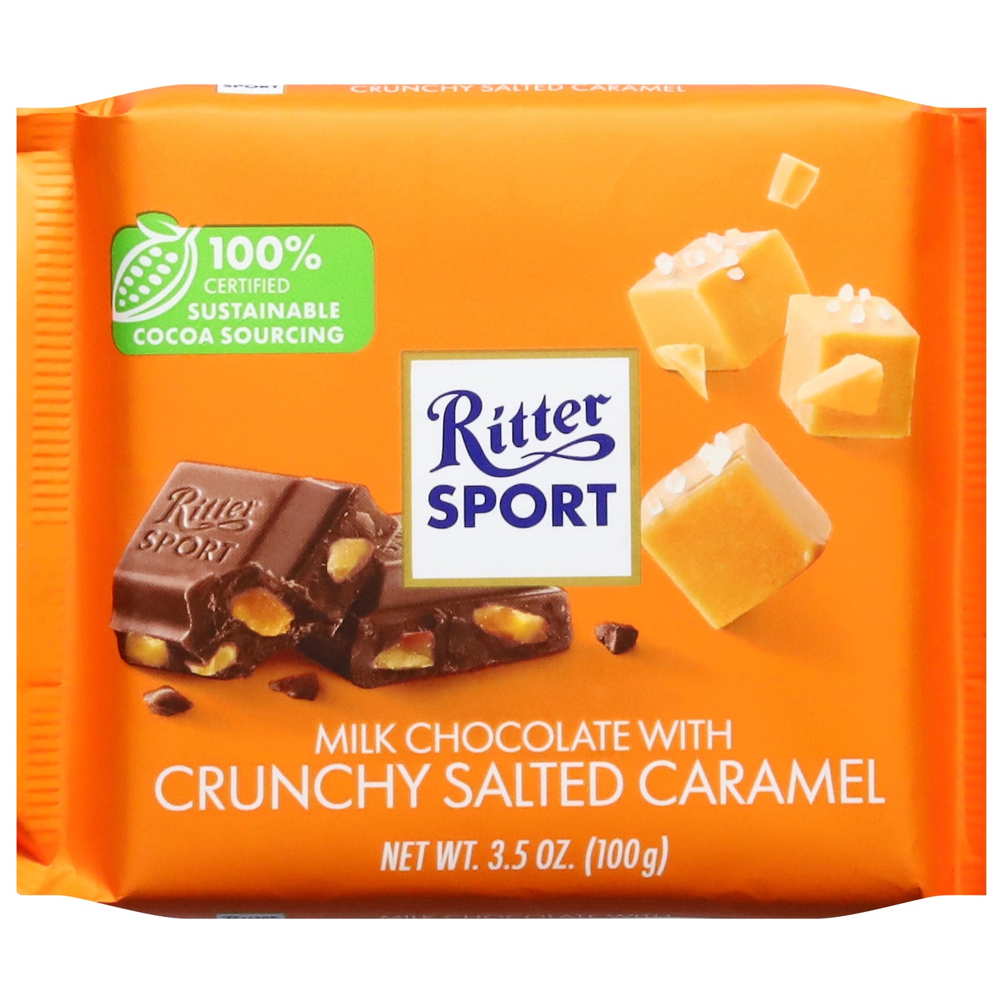 Ritter Sport Milk Chocolate with Crunchy Salted Caramel 3.5 oz