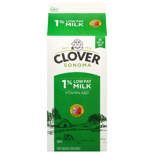 Clover Sonoma 1% Lowfat Milk 0.5 gal