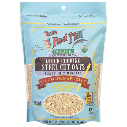 Bob's Red Mill Quick Cooking Steel Cut Organic Oats 22 oz