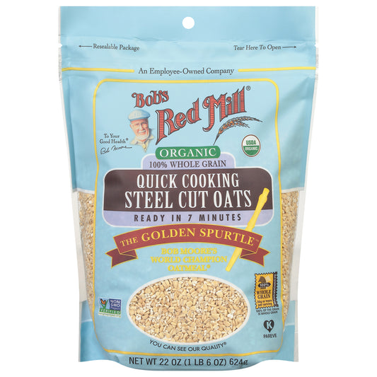 Bob's Red Mill Quick Cooking Steel Cut Organic Oats 22 oz