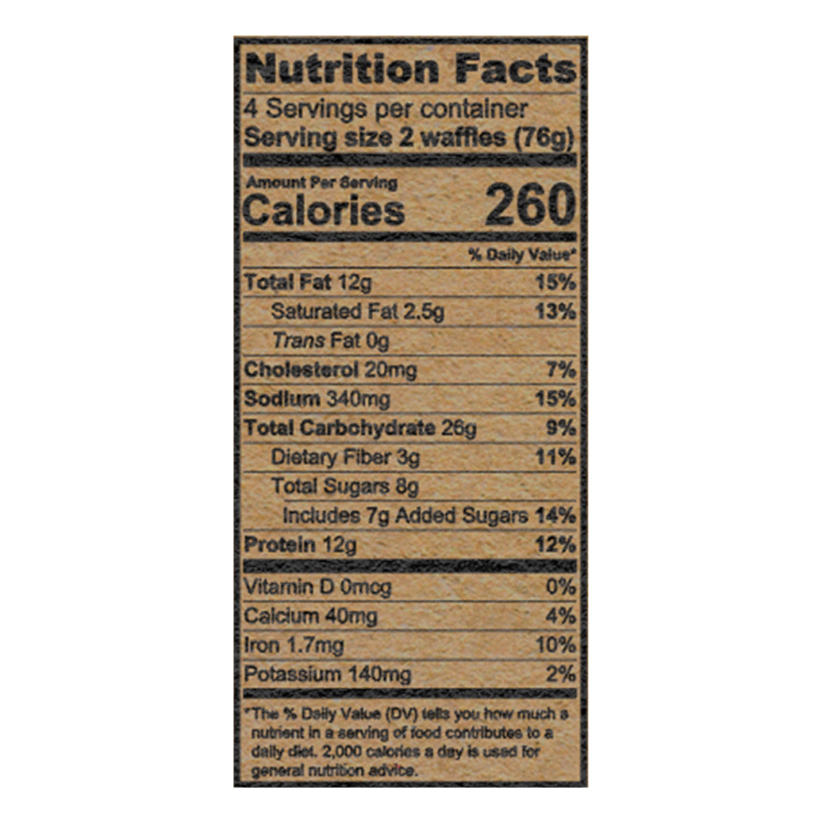 Power Waffles, Chocolate Chip, 10.72oz/8Ct