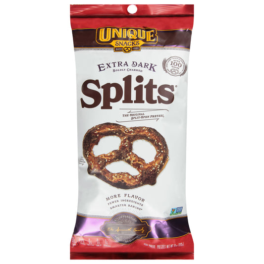 Unique Snacks Splits Extra Dark Pretzels 11 oz