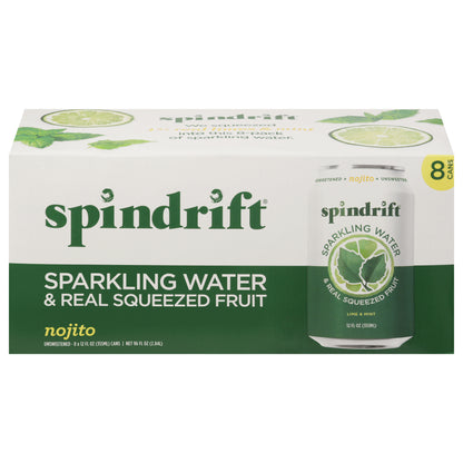 Spindrift Unsweetened Nojito Sparkling Water 8 - 12 fl oz Cans