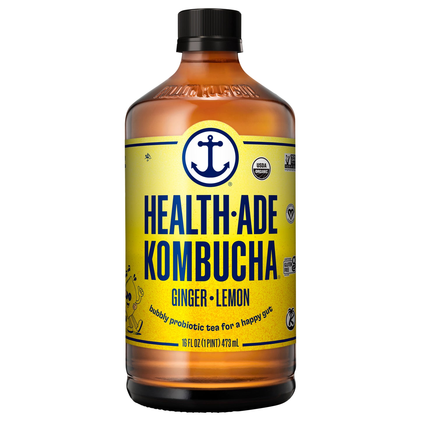 Health Ade Kombucha 16oz - Ginger Lemon