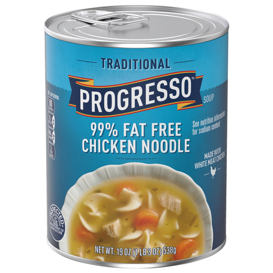 Progresso Traditional, 99% Fat Free Chicken Noodle Canned Soup, 19 oz.