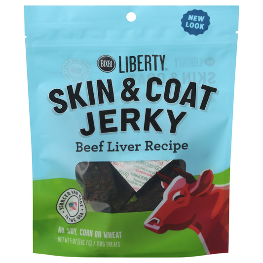 Liberty Skin & Coat Jerky Beef Liver Recipe Dog Treats 5 oz