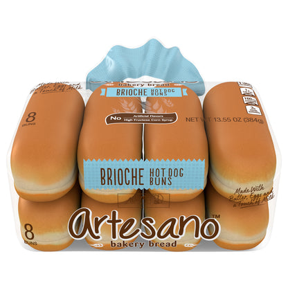 Alfaro's Artesano Brioche Hot Dog Buns, 8 count, 13.5 oz