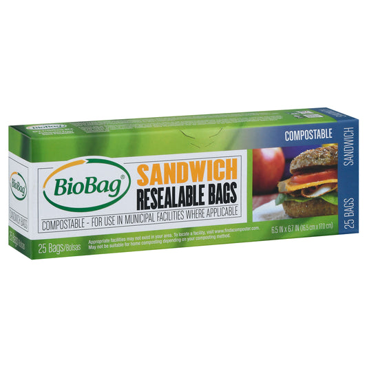 BioBag Sandwich Resealable Bags 25 ea