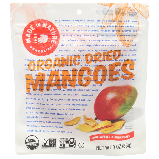 Made in Nature Dried Organic Mangoes 3 oz