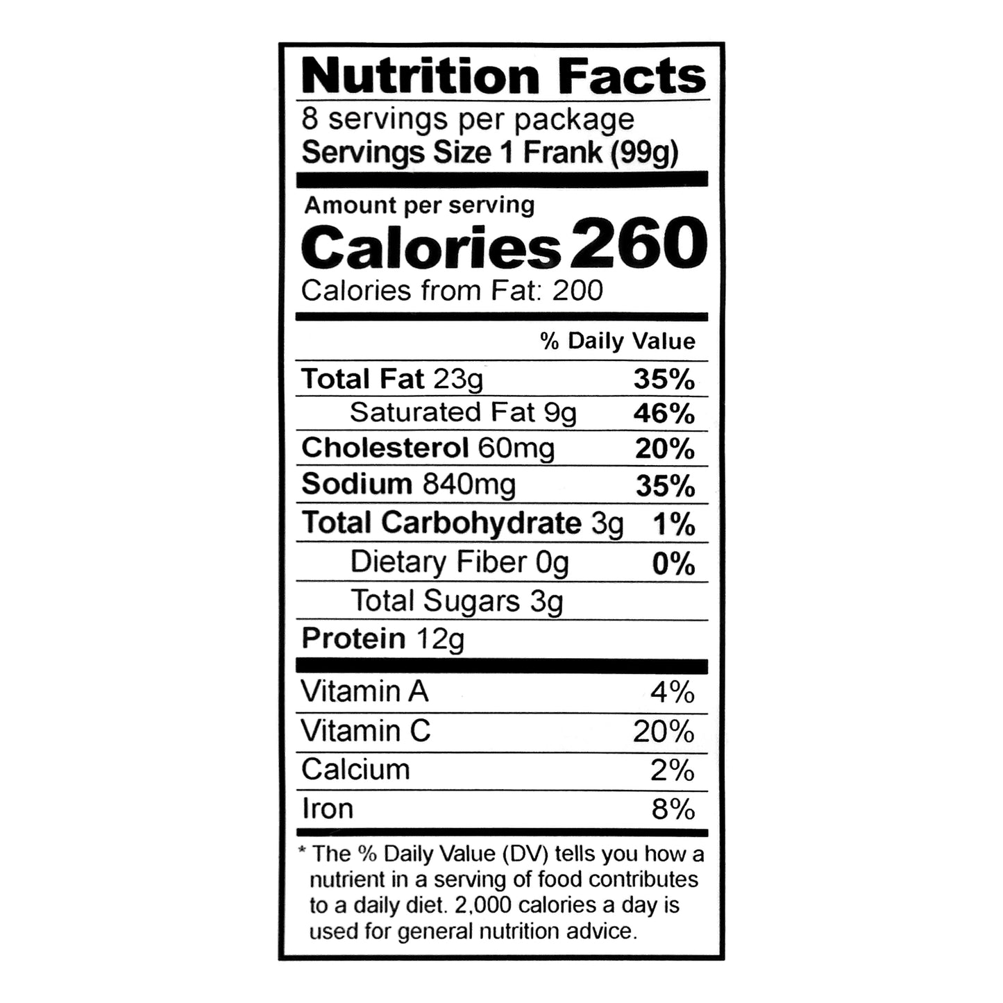 Miller's Uncured Beef Franks 8 ea